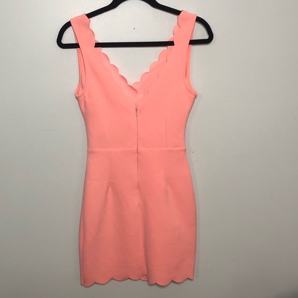 Tea & Cup neon pink dress with Scalloped hem - Picture 3 of 5